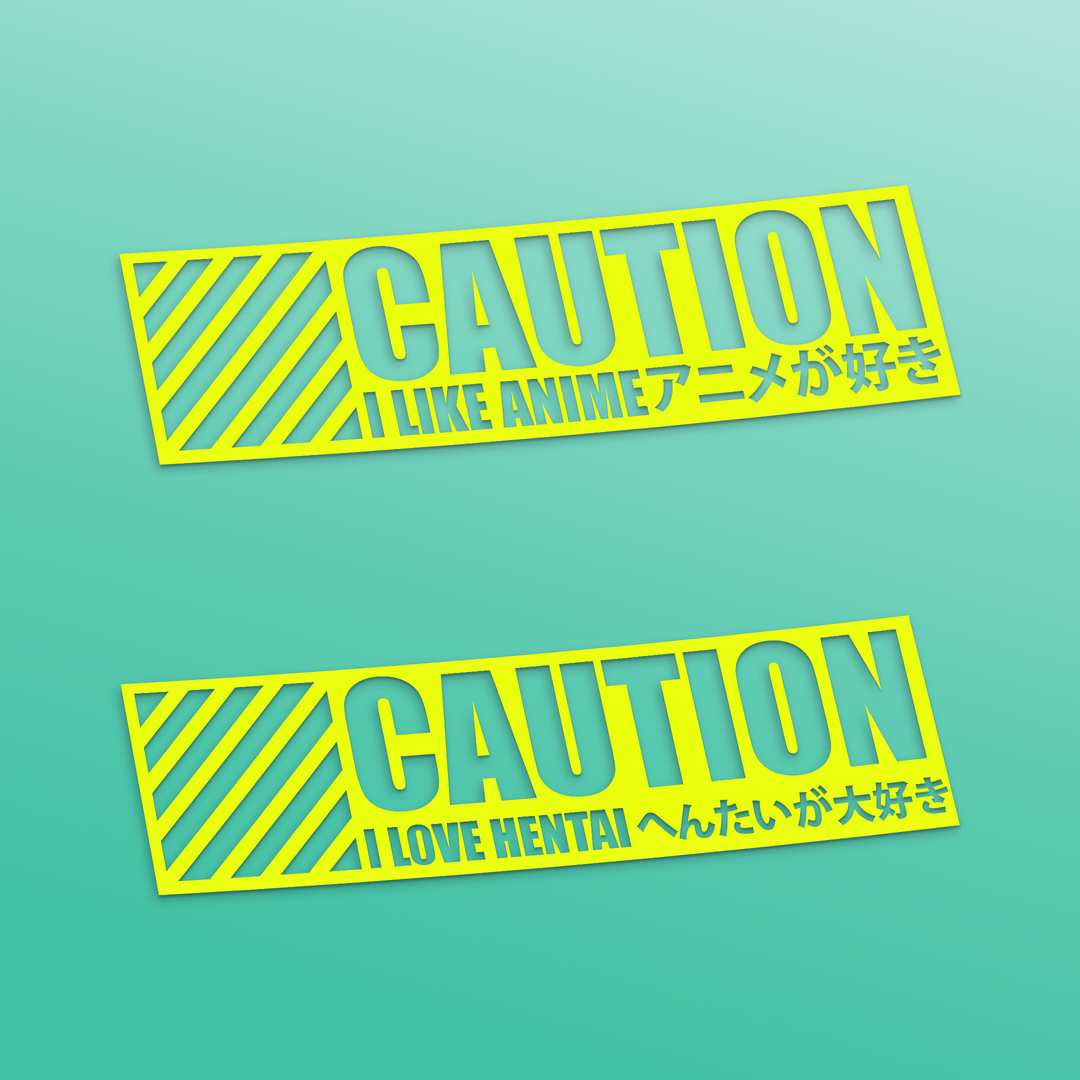 Caution Diecut Sticker
